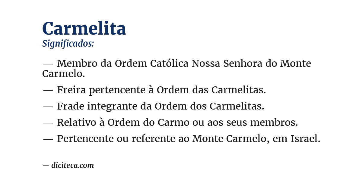 Significado de carmelita
