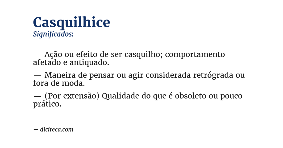 Significado de casquilhice
