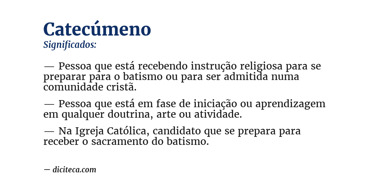 Significado de catecúmeno