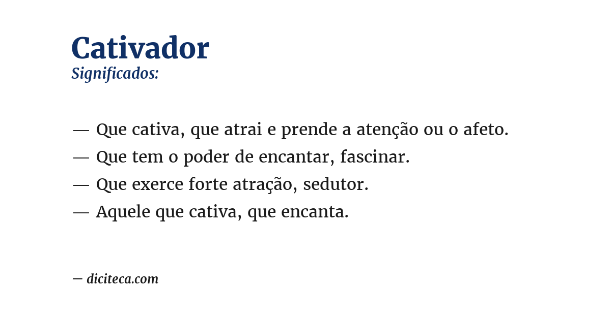 Significado de cativador