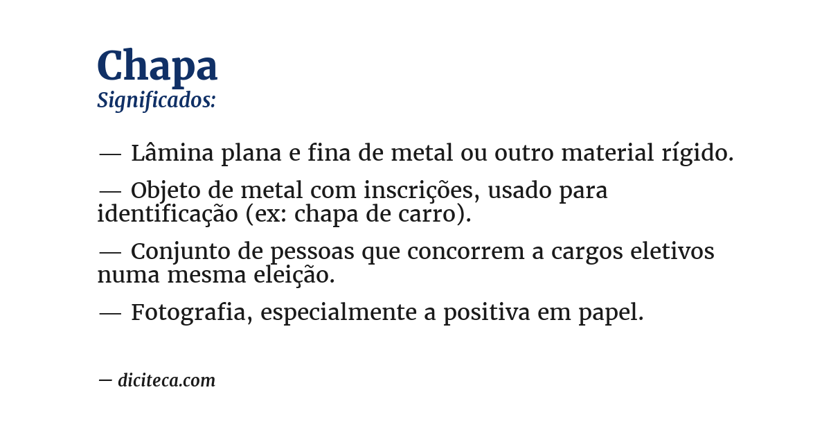 Significado de chapa