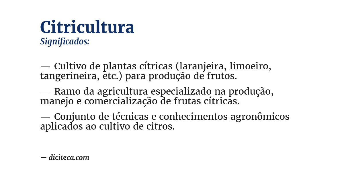 Significado de citricultura