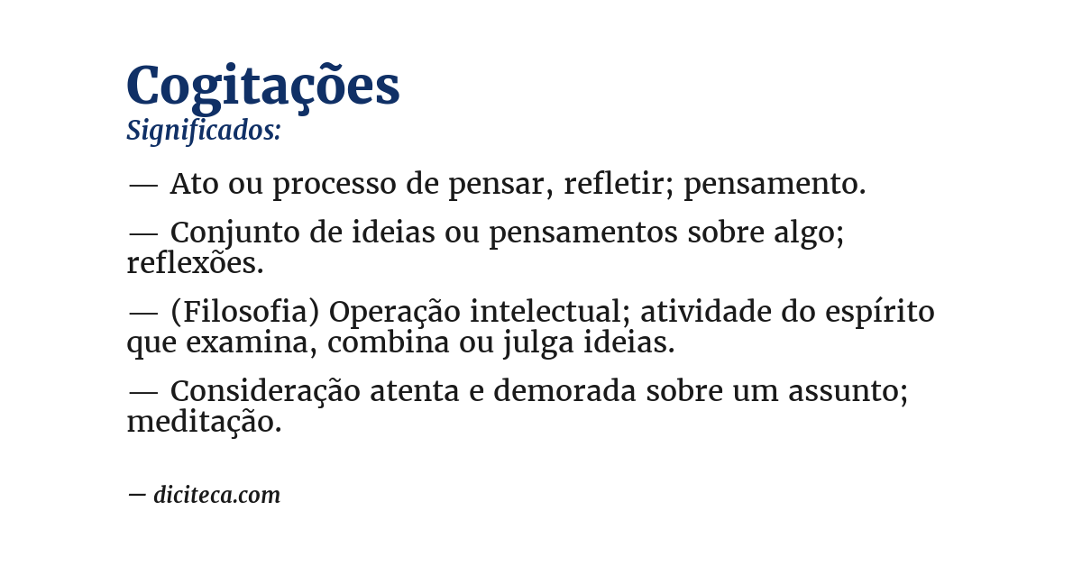 Significado de cogitações