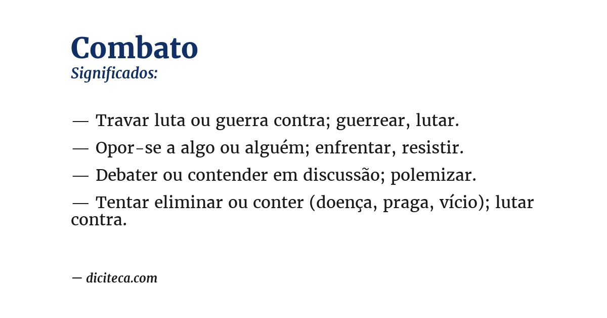 Significado de combato