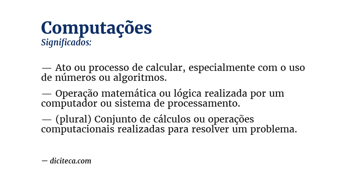 Significado de computações