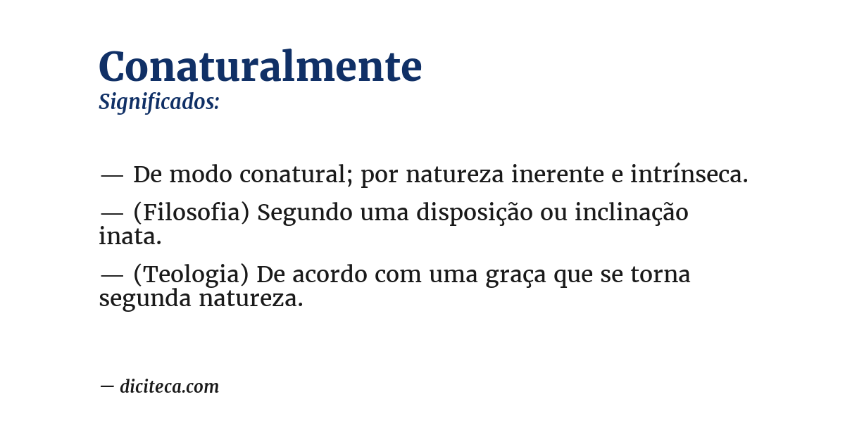 Significado de conaturalmente