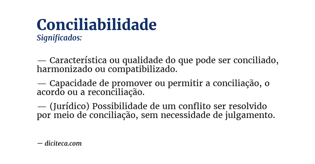Significado de conciliabilidade