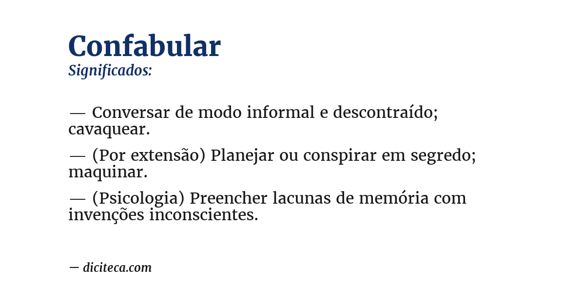 Significado de confabular