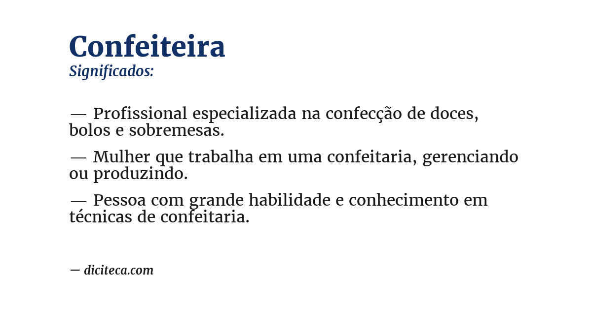 Significado de confeiteira