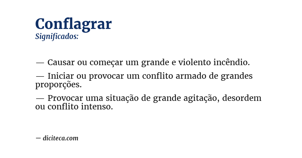 Significado de conflagrar