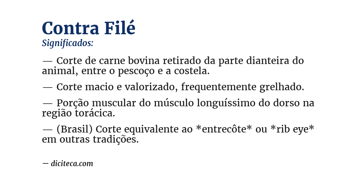 Significado de contra filé