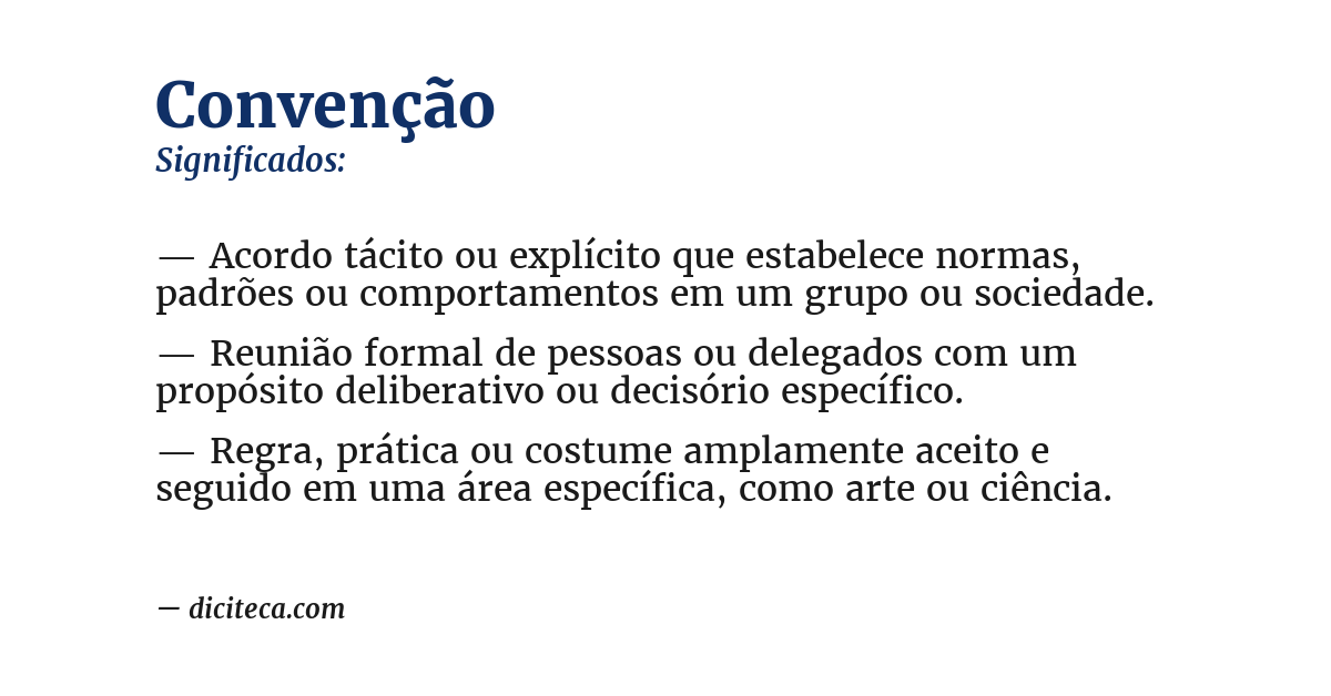 Significado de convenção