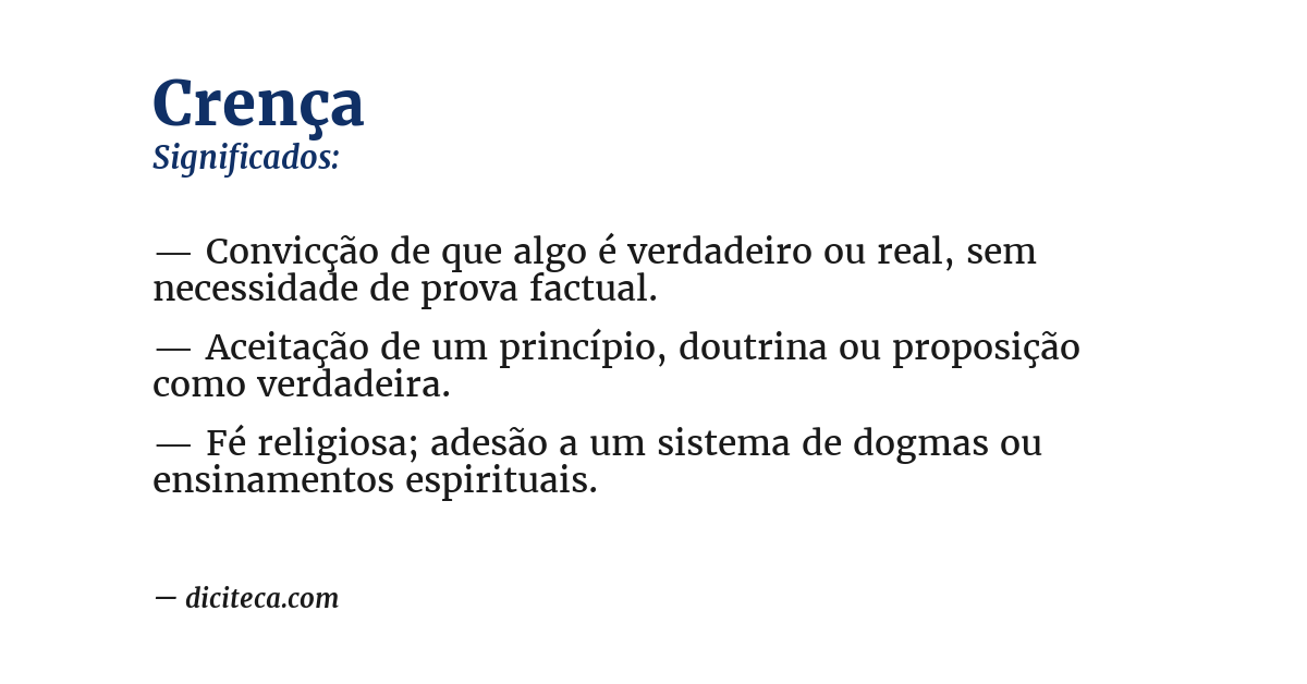 Significado de crença