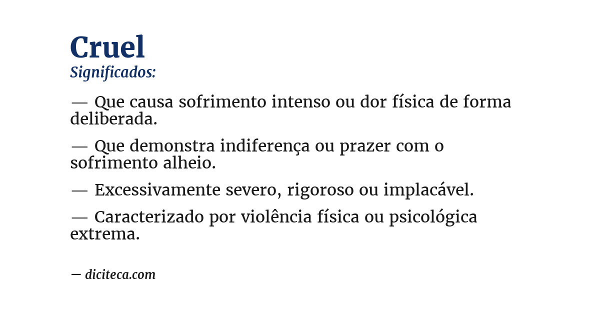 Significado de cruel