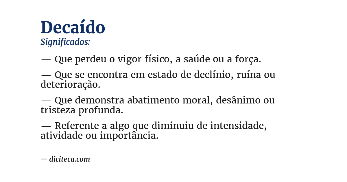 Significado de decaído