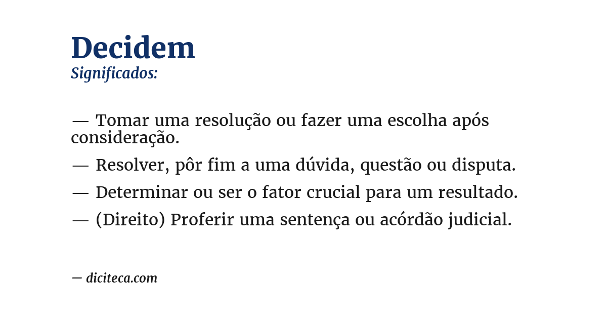 Significado de decidem
