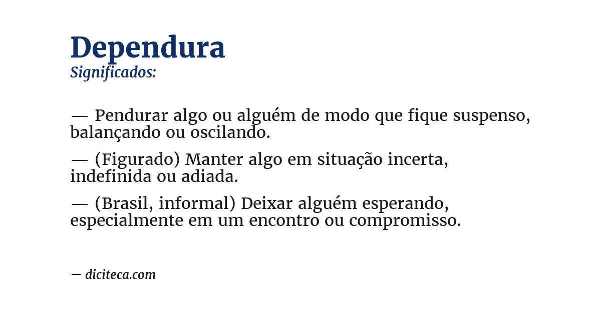Significado de dependura