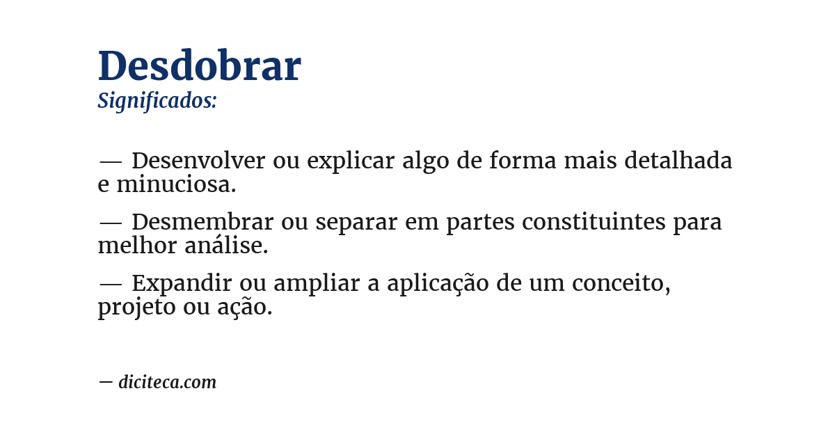 Significado de desdobrar