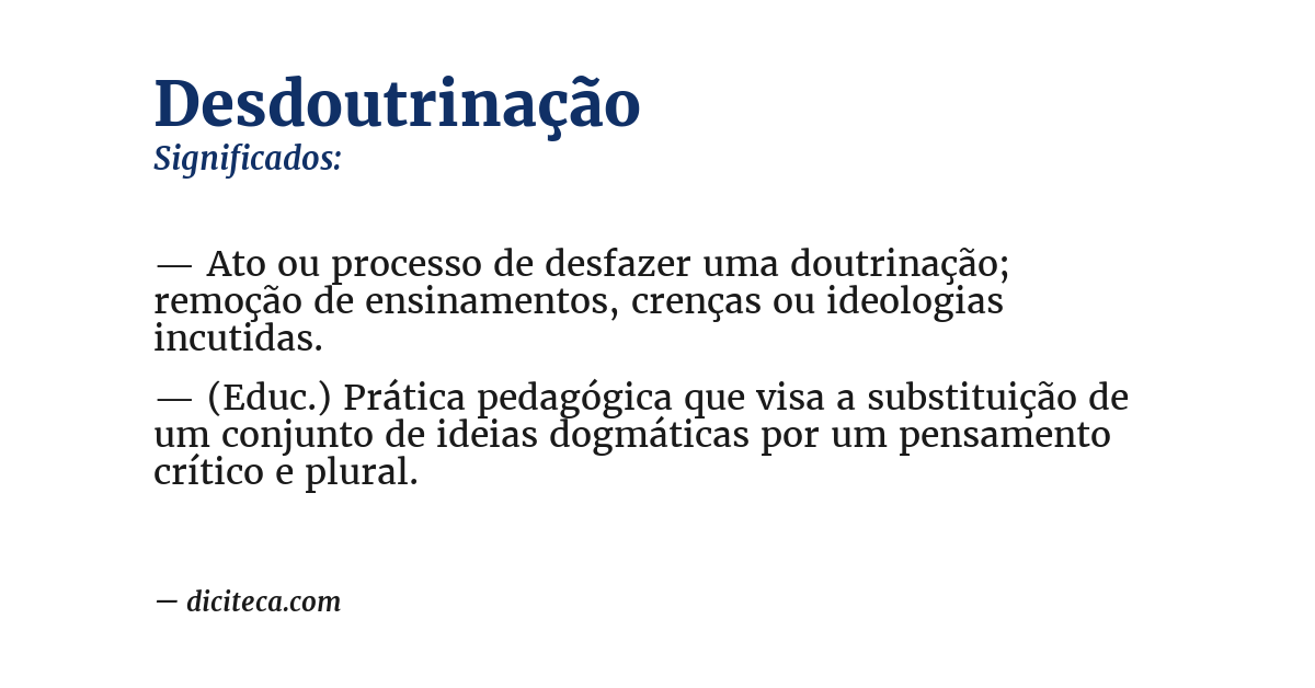 Significado de desdoutrinação