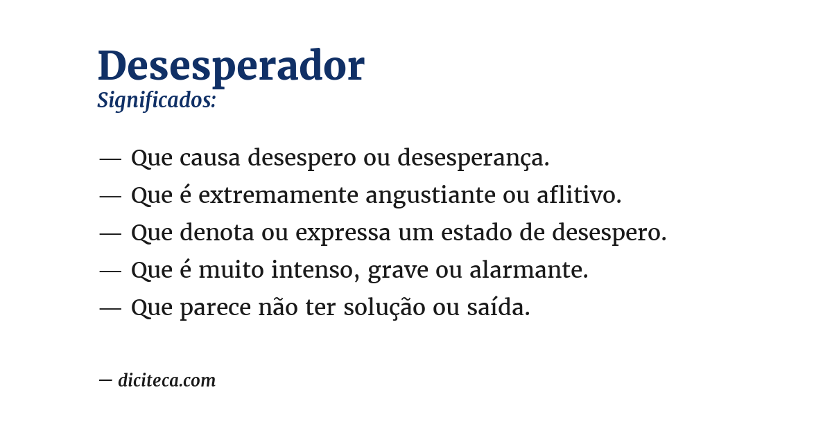 Significado de desesperador
