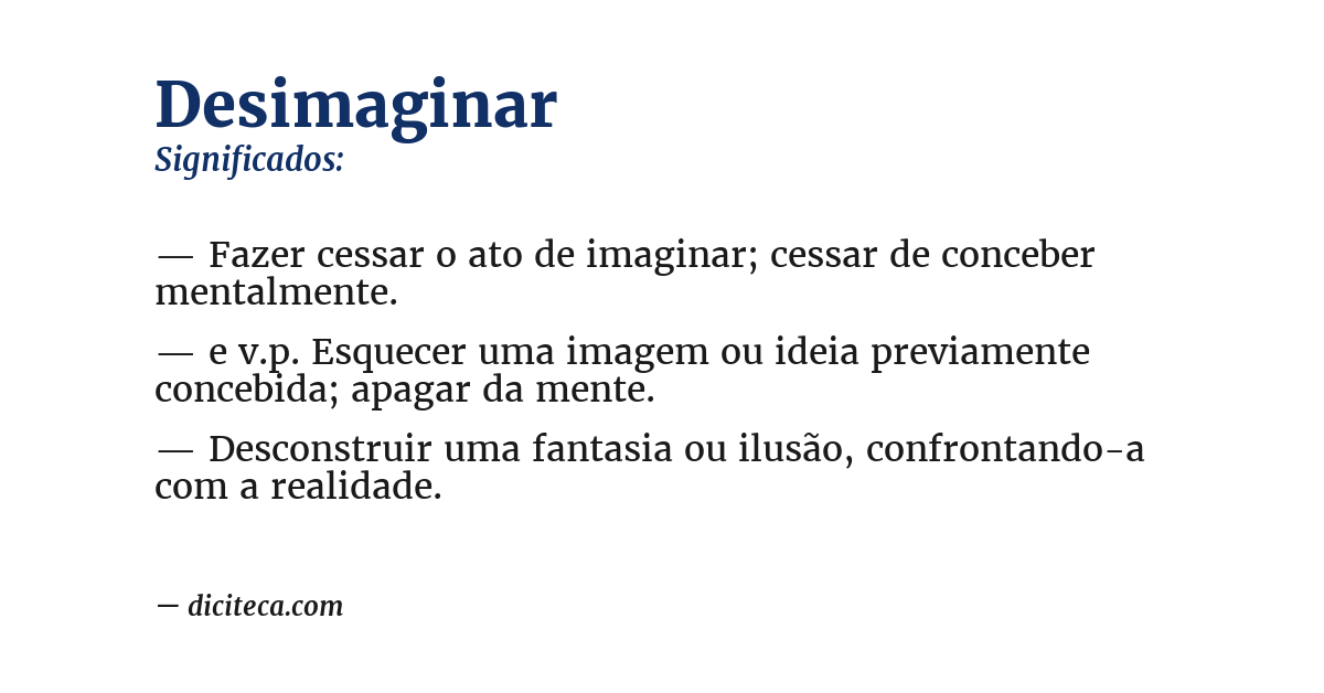 Significado de desimaginar