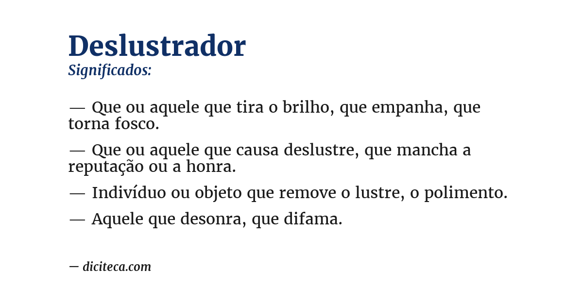 Significado de deslustrador