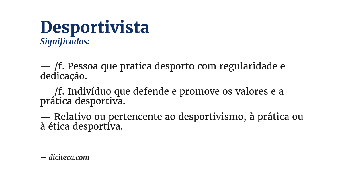 Significado de desportivista