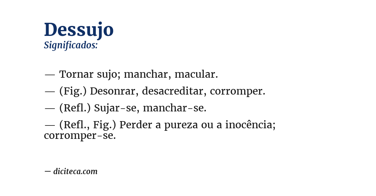 Significado de dessujo