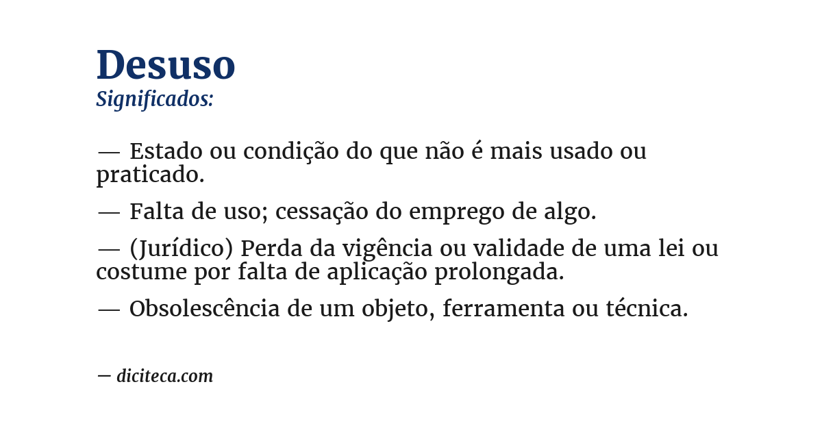 Significado de desuso