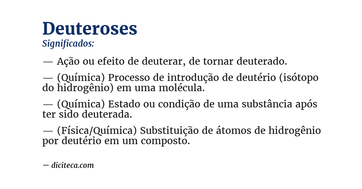 Significado de deuteroses
