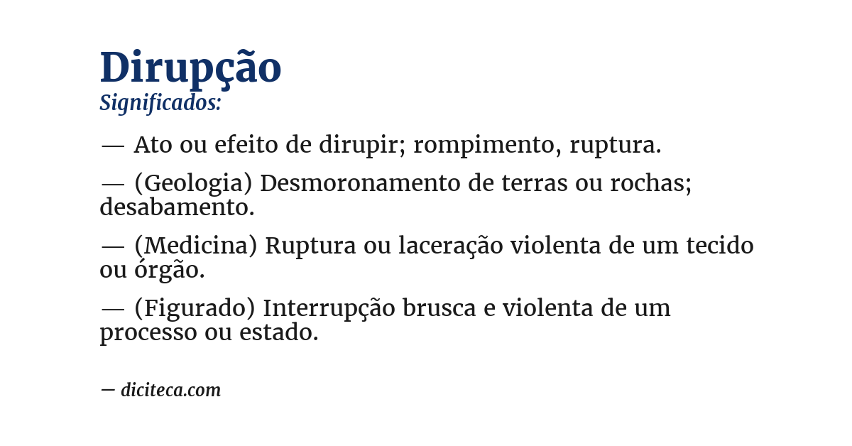 Significado de dirupção