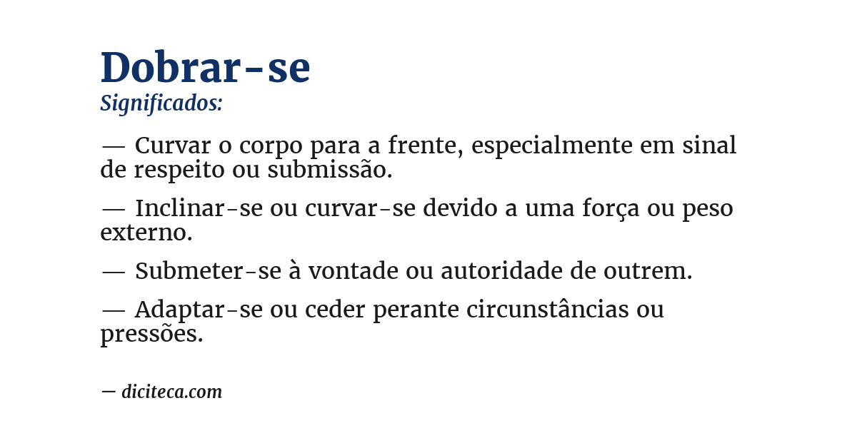 Significado de dobrar-se