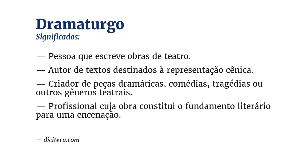 Significado de dramaturgo