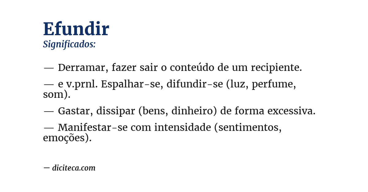 Significado de efundir