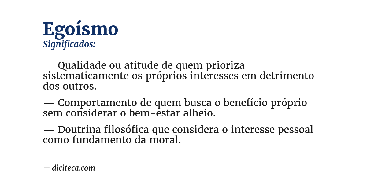Significado de egoísmo