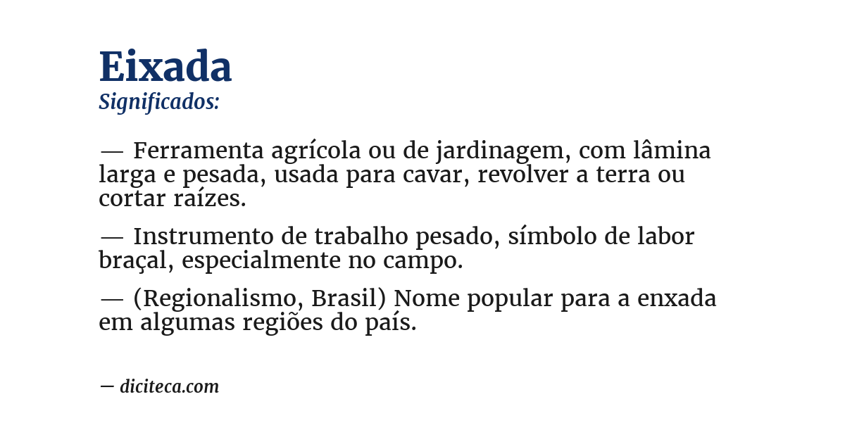 Significado de eixada