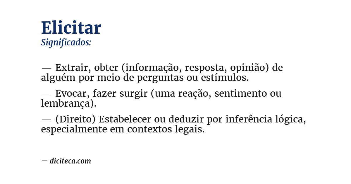 Significado de elicitar