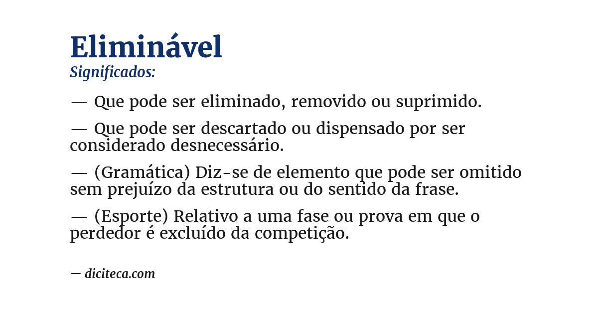 Significado de eliminável