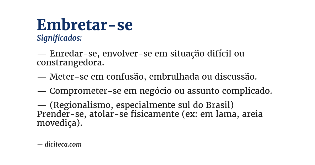 Significado de embretar-se