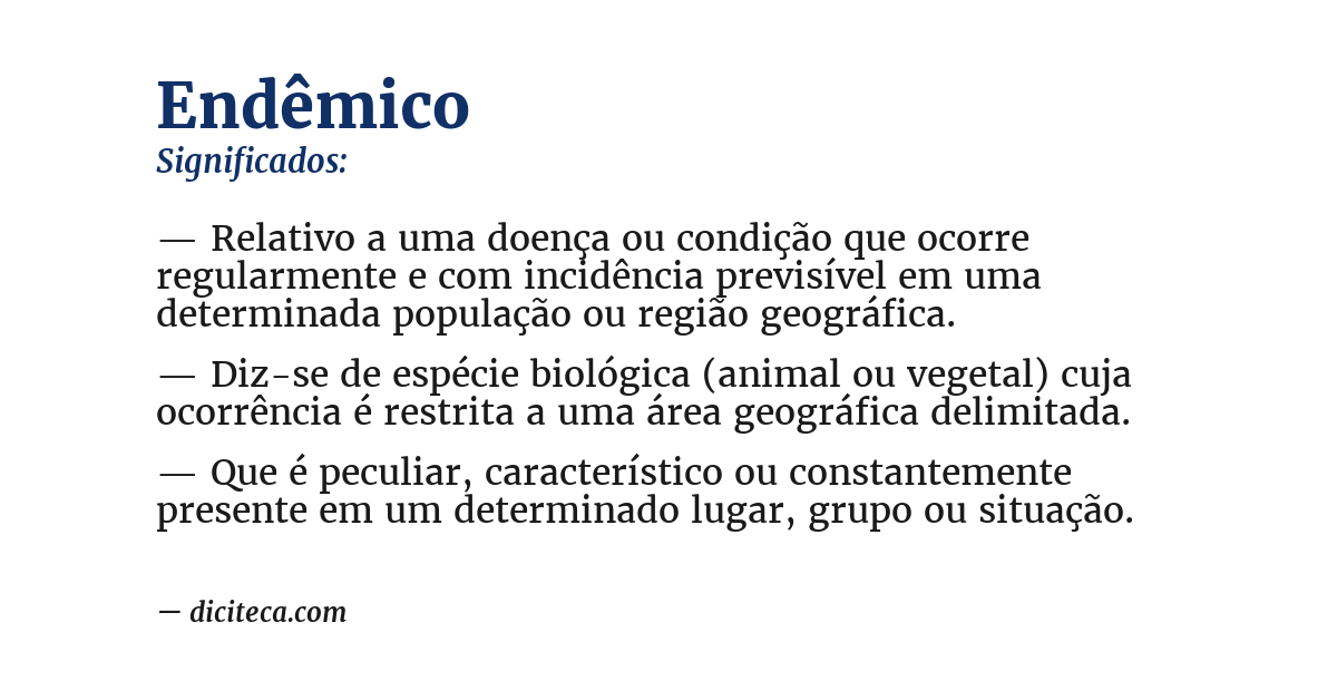 Significado de endêmico