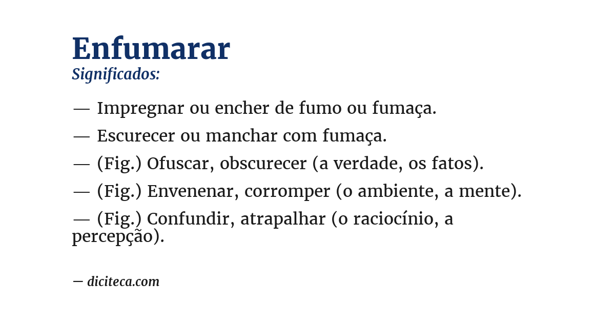 Significado de enfumarar