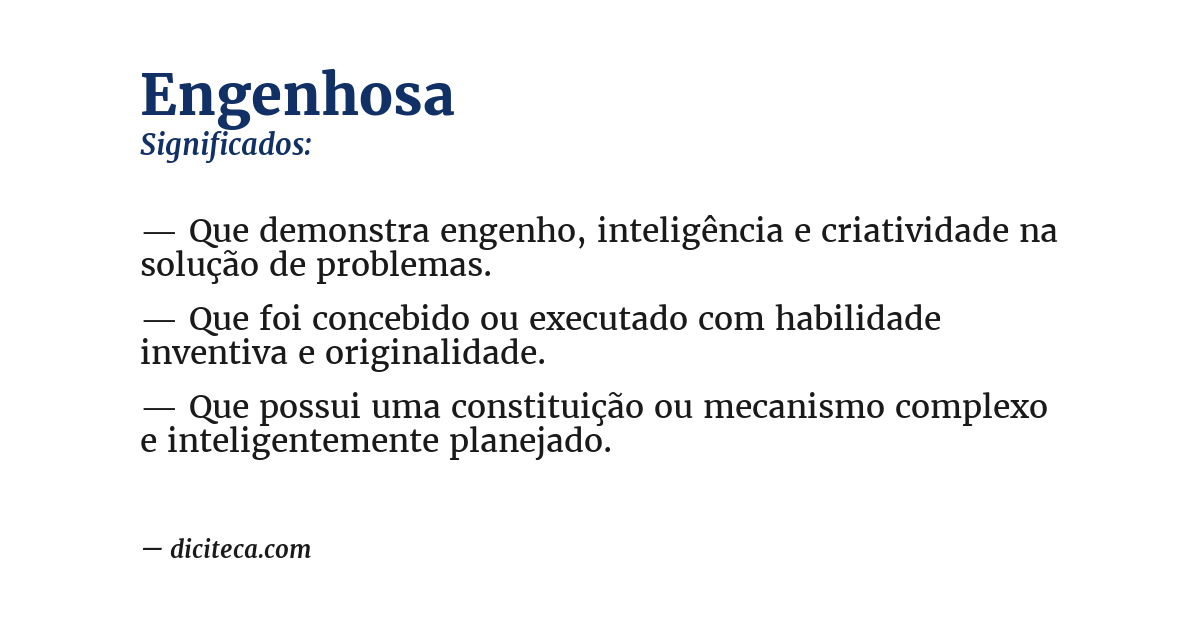 Significado de engenhosa