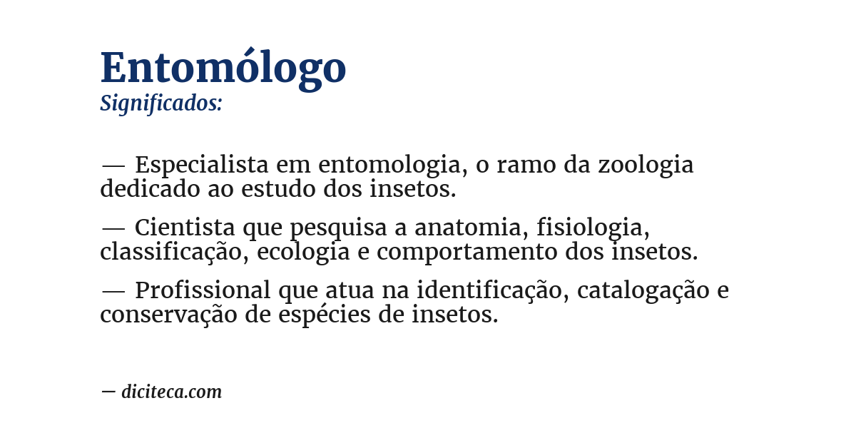 Significado de entomólogo
