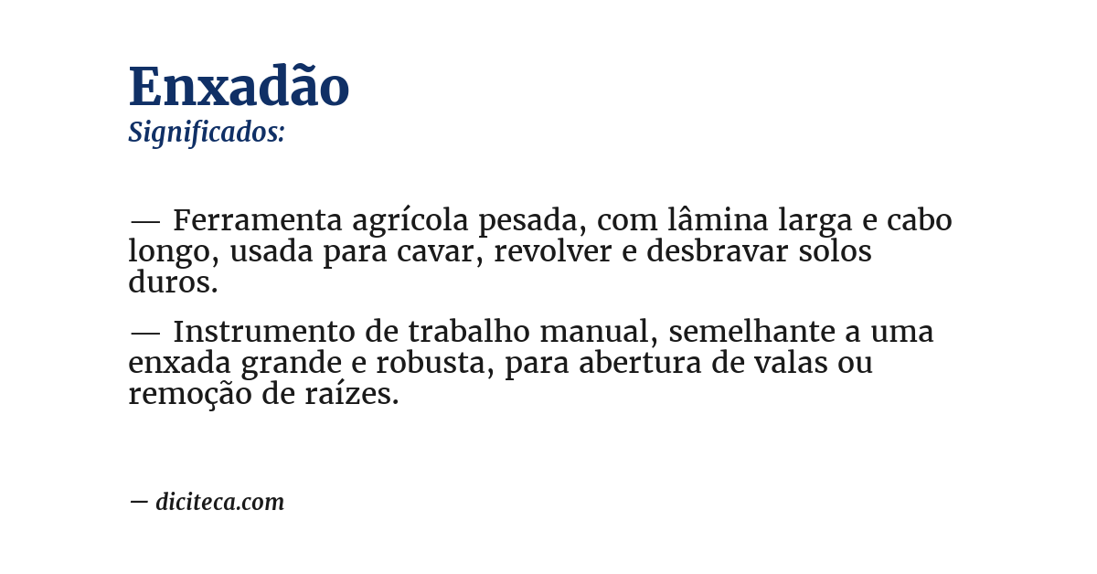 Significado de enxadão