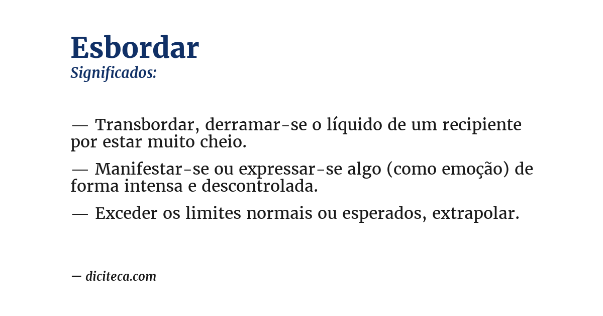 Significado de esbordar