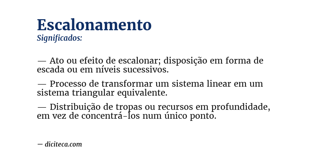 Significado de escalonamento