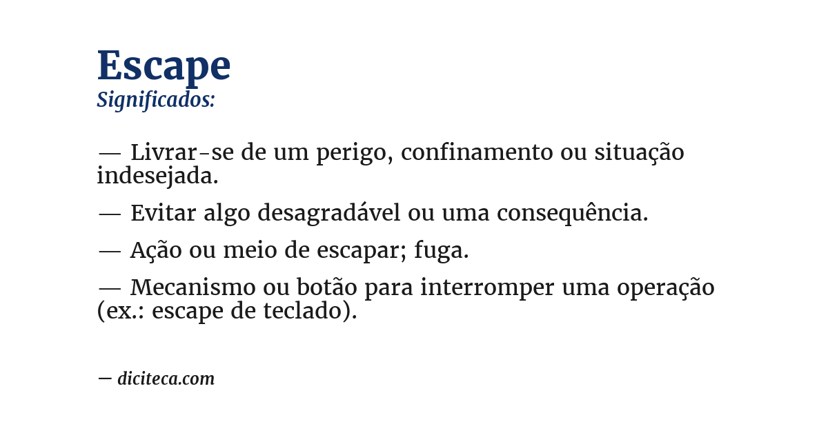 Significado de escape