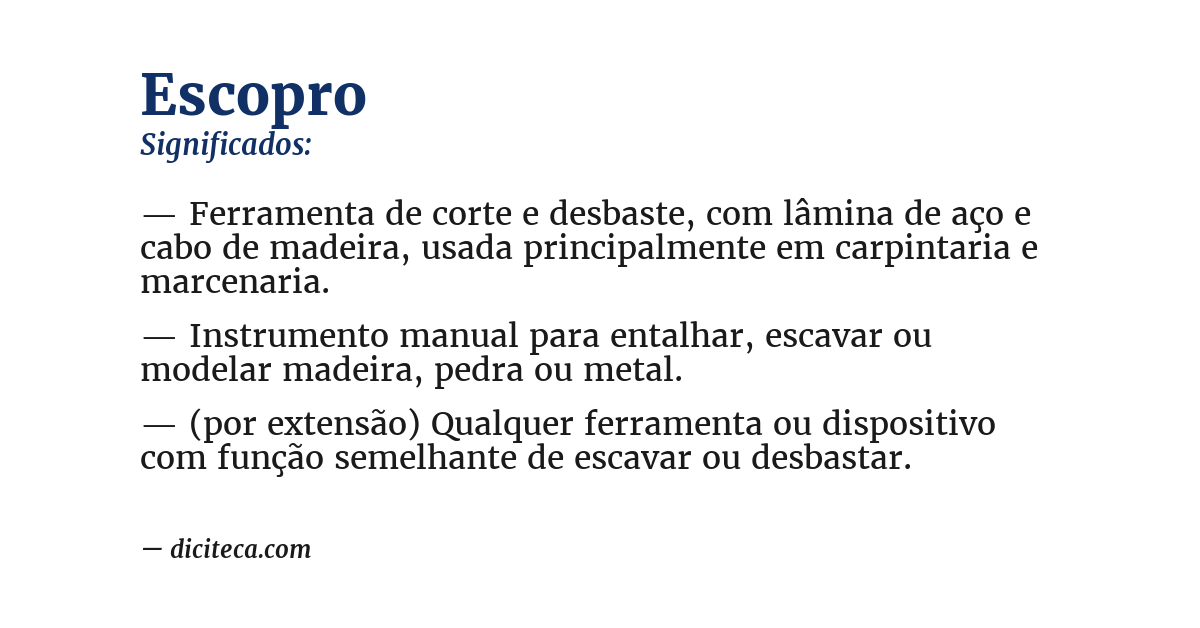 Significado de escopro