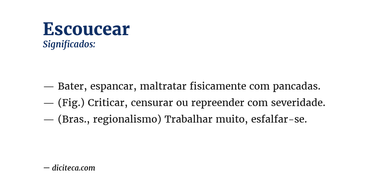 Significado de escoucear