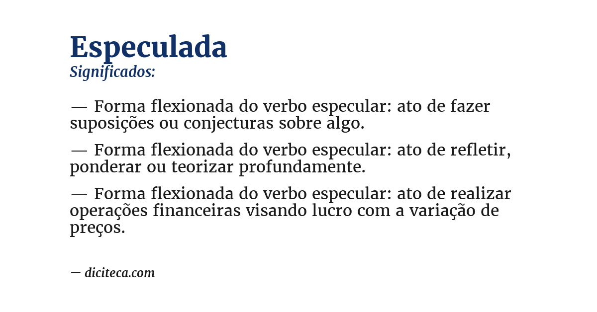Significado de especulada
